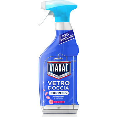 Viakal Vetro Doccia Express Spray Anticalcare Senza Risciacquo – Detergente Vetri Doccia Brillante ML 475