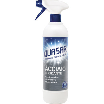 Quasar Acciaio Lucente Spray 580 ml detergente acciaio inox CleanovaShop by DETERCAVA