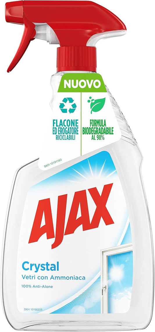 AJAX Crystal Vetri con Ammoniaca 750 ml spray antialone in vendita su Detercava detersivi online