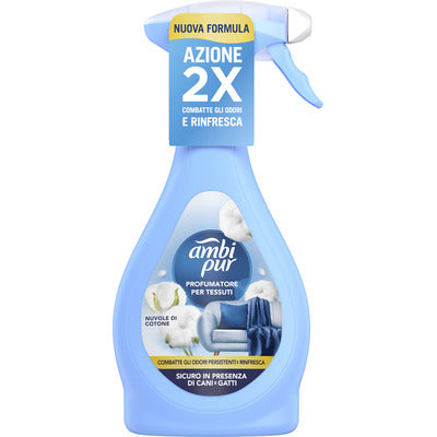 Ambi Pur Fabric Spray Cotton Clouds 385 ml – Eliminates Odours and Refreshes