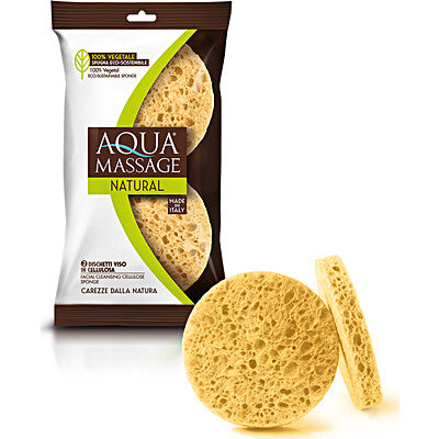 Arix Aqua Massage Natural dischetti viso 2 pezzi spugna struccante naturale CleanovaShop Detercava