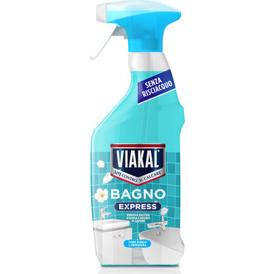 Viakal bagno express spray anticalcare senza risciacquo detergente bagno flacone azzurro trigger
