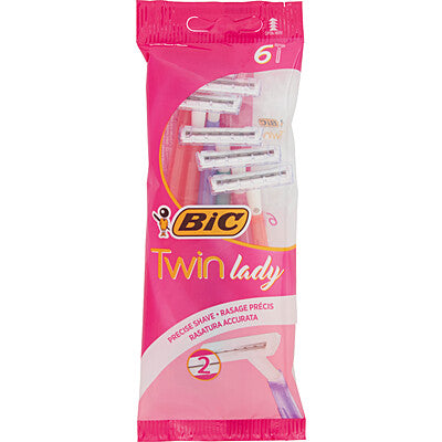 BIC Twin Lady rasoi donna 6 pezzi doppia lama CleanovaShop Detercava