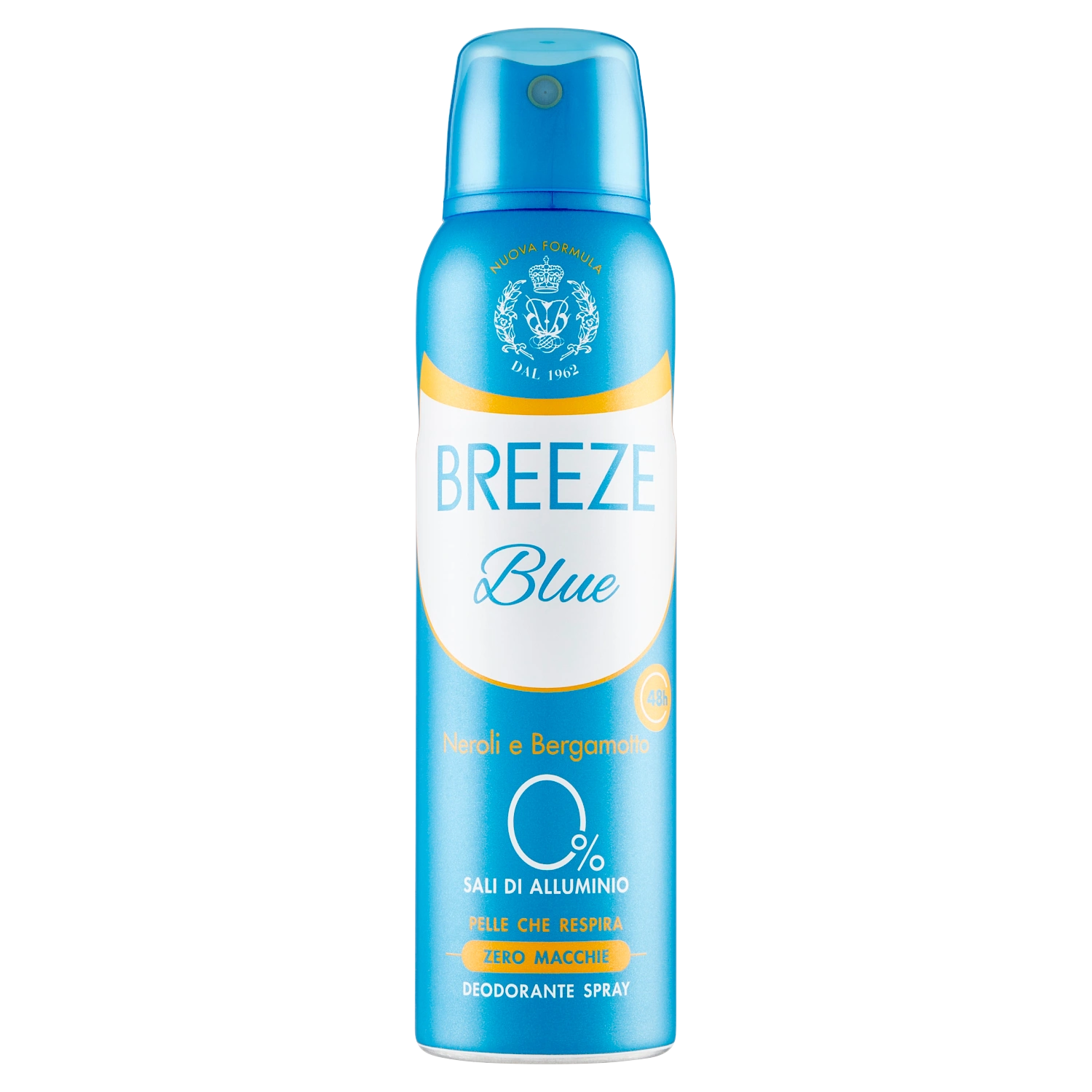 Breeze Blue deodorante spray 150 ml neroli bergamotto senza sali alluminio CleanovaShop Detercava
