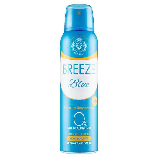 Breeze Blue deodorante spray 150 ml neroli bergamotto senza sali alluminio CleanovaShop Detercava