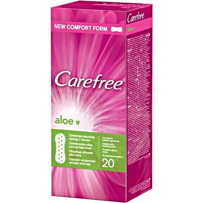 Carefree Aloe Proteggi Slip Disteso 20 pezzi - New Comfort Form con Aloe Vera per freschezza e protezione intima quotidiana