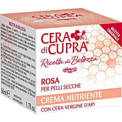 Cera di Cupra Rosa Crema Nutriente Vaso 50ml - Ricetta originale con Cera Vergine d'Api per pelli secche, viso morbido e luminoso
