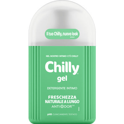 Chilly Gel Detergente Intimo 200ml - Freschezza naturale a lungo con tecnologia Anti-Odor, pH 5 clinicamente testato per igiene intima quotidiana
