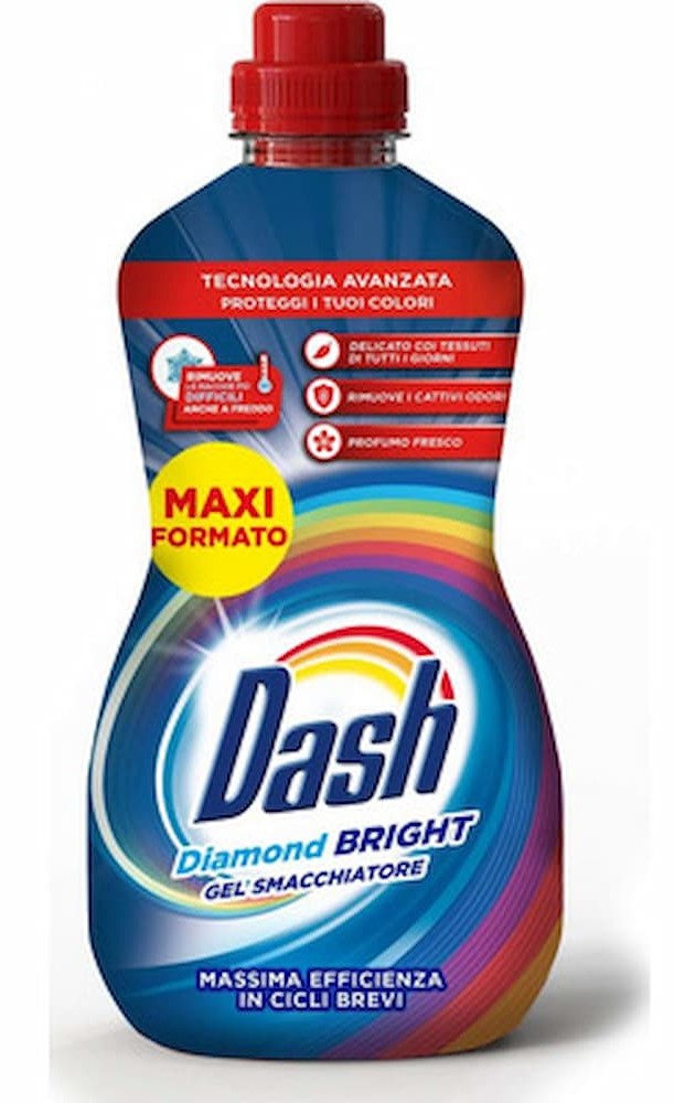 dash gel smacchiatore colori 800 ml diamond bright elimina macchie protegge tessuti