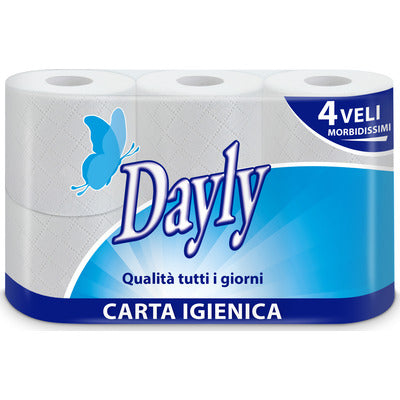 Dayly Carta Igienica 2 Veli 12 Rotoli - 10+2 Gratis, Delicatamente Profumata