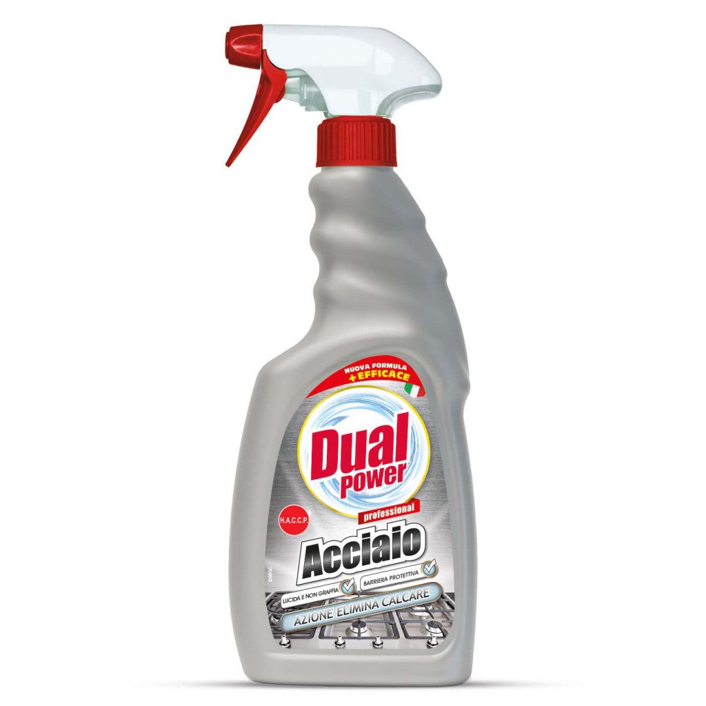 Dual Power Acciaio Professional 500 ml detergente per acciaio inox rimuove calcare