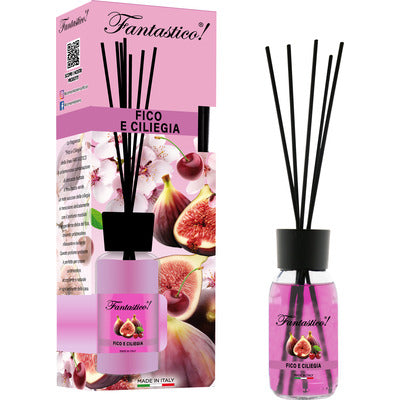 Fantastico Diffusore a Bastoncini Fico e Ciliegia 125 ml profumatore ambiente elegante CleanovaShop.it by Detercava
