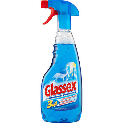 Glassex vetri ammoniaca e alcol spray 500 ml detergente vetri senza aloni