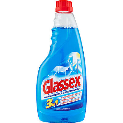 Glassex Glass Cleaner Spray Ammonia and Alcohol 500 ml – 3-in-1 Glass Cleaner