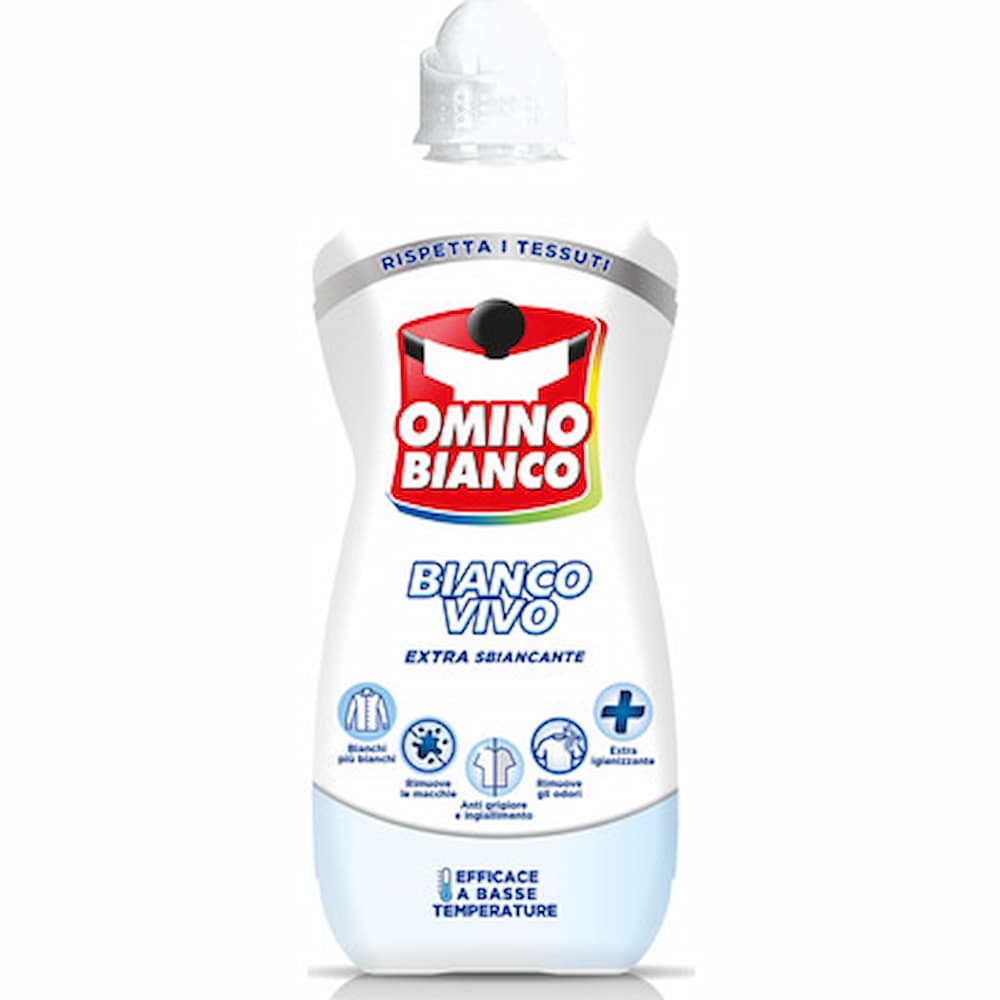 Omino Bianco Bianco Vivo gel 900ml additivo sbiancante per bucato bianco luminoso