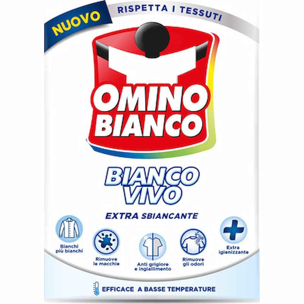 Omino Bianco Bianco Vivo Gel 900ml – Additivo Sbiancante Extra per Bucato Bianco Brillante