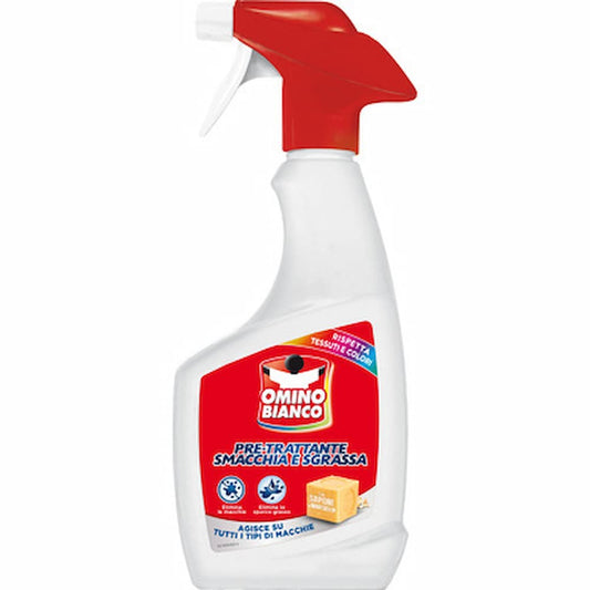 Omino Bianco pretrattante spray 500ml smacchia e sgrassa macchie difficili su tessuti