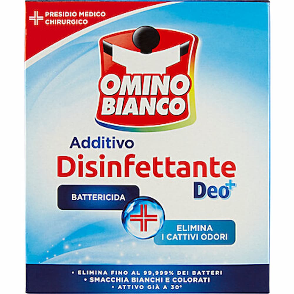 Omino Bianco Additivo Igienizzante Deo+ 1L – Neutralizza Odori e Rimuove Germi e Batteri