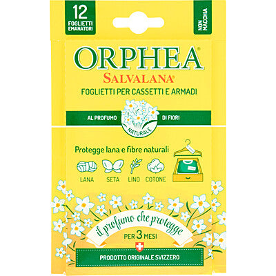 Orphea Salvalana foglietti profumati Fiori 12 pezzi per armadi e cassetti CleanovaShop Detercava
