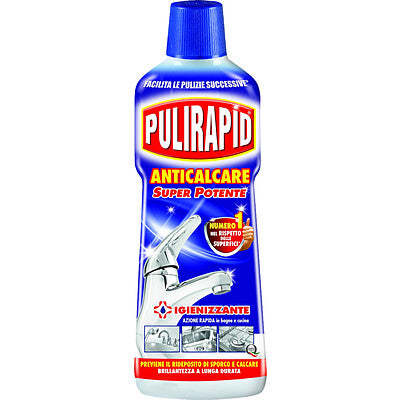 Pulirapid Anticalcare Super Potente Igienizzante – Detergente Anticalcare Bagno Acciaio Inox e Rubinetti
