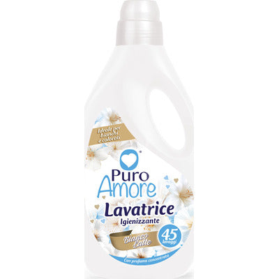 detersivo lavatrice puro amore bianco latte 45 lavaggi