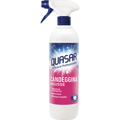 Quasar Candeggina Mousse Spray 580 ml sgrassatore con candeggina CleanovaShop by DETERCAVA