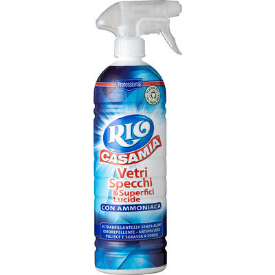 Rio Casamia Vetri Specchi e Superfici Lucide Spray 800 ml CleanovaShop by DETERCAVA