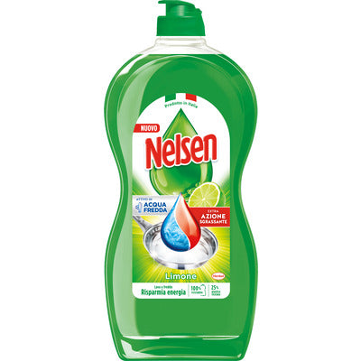 Nelsen detersivo piatti limone azione sgrassante flacone verde 1 litro detergente cucina”